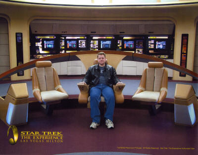 Aaron on the bridge of the Enterprise D